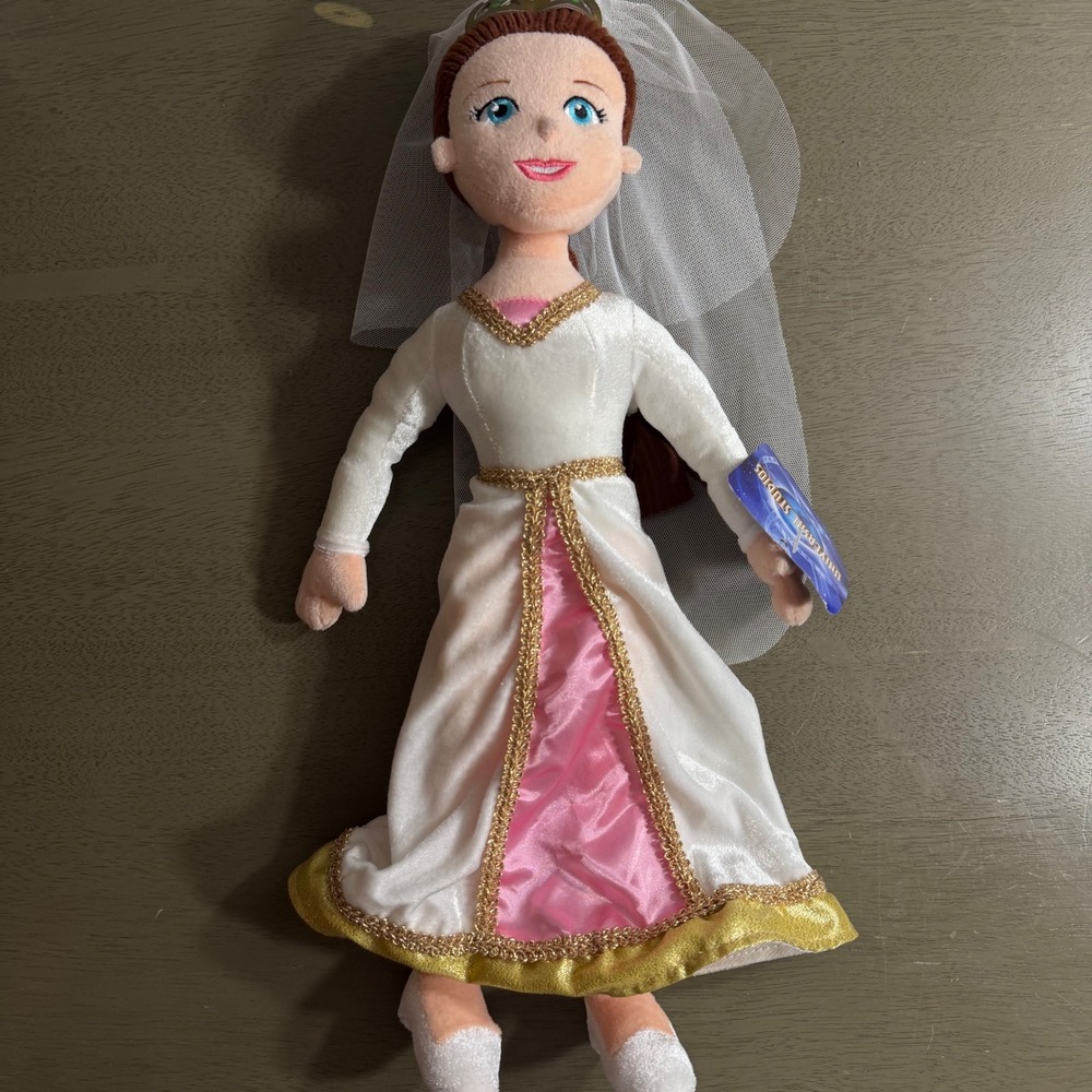 Universal Studios Shrek Princess Fiona Wedding Dress Plush Doll 15" NWT